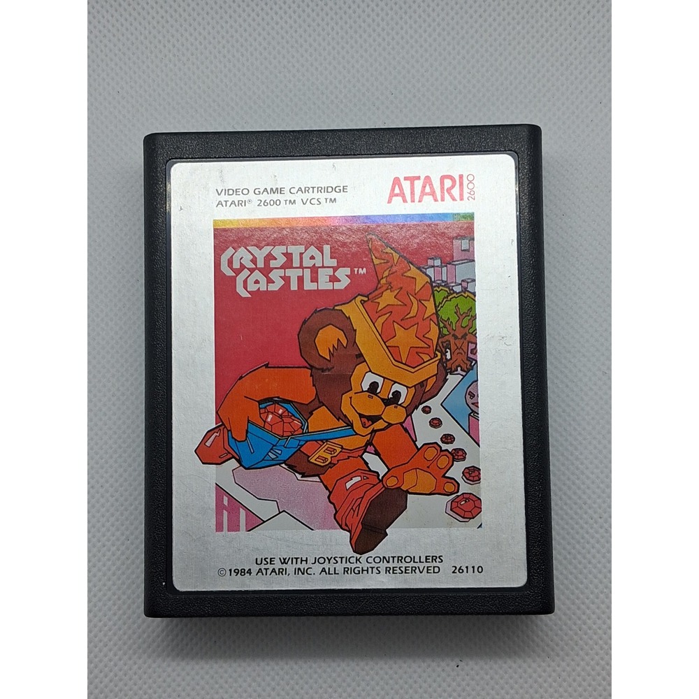 Crystal Castles Atari 2600 VCS Game Cartridge Silver Label 26110 Untested 1984